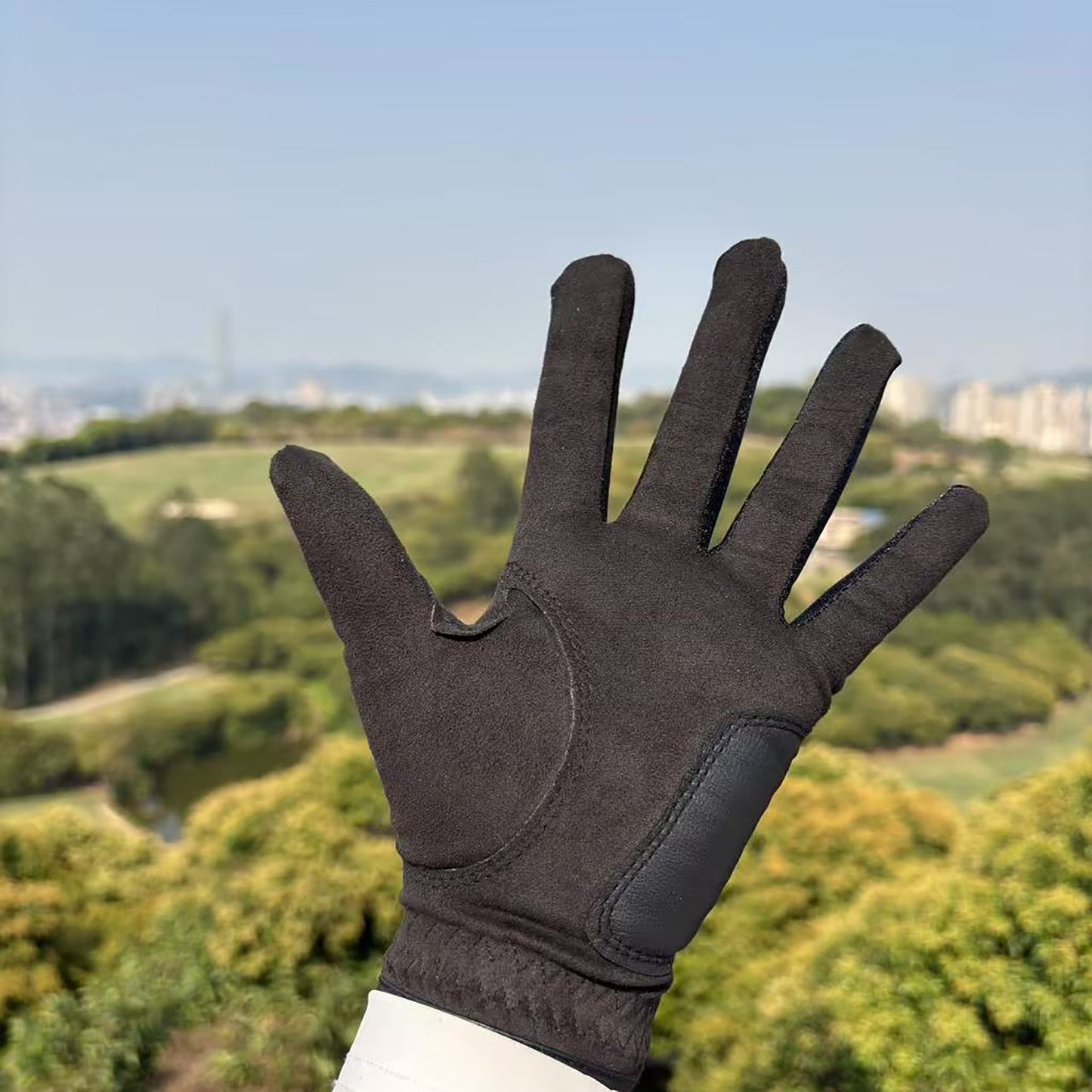 PINKTEE Women's All Weather Golf Glove Left Hand Ladies RainGrip Soft Golf Gloves with Ball Marker-blackpink