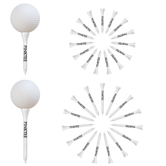 Natural Wood Golf Tees 2 3/4 Inch & 2 1/8 Inch,Pack of 30 White Color Tees Reduce Friction & Side Spin,More Durable and Stable Golf Tees
