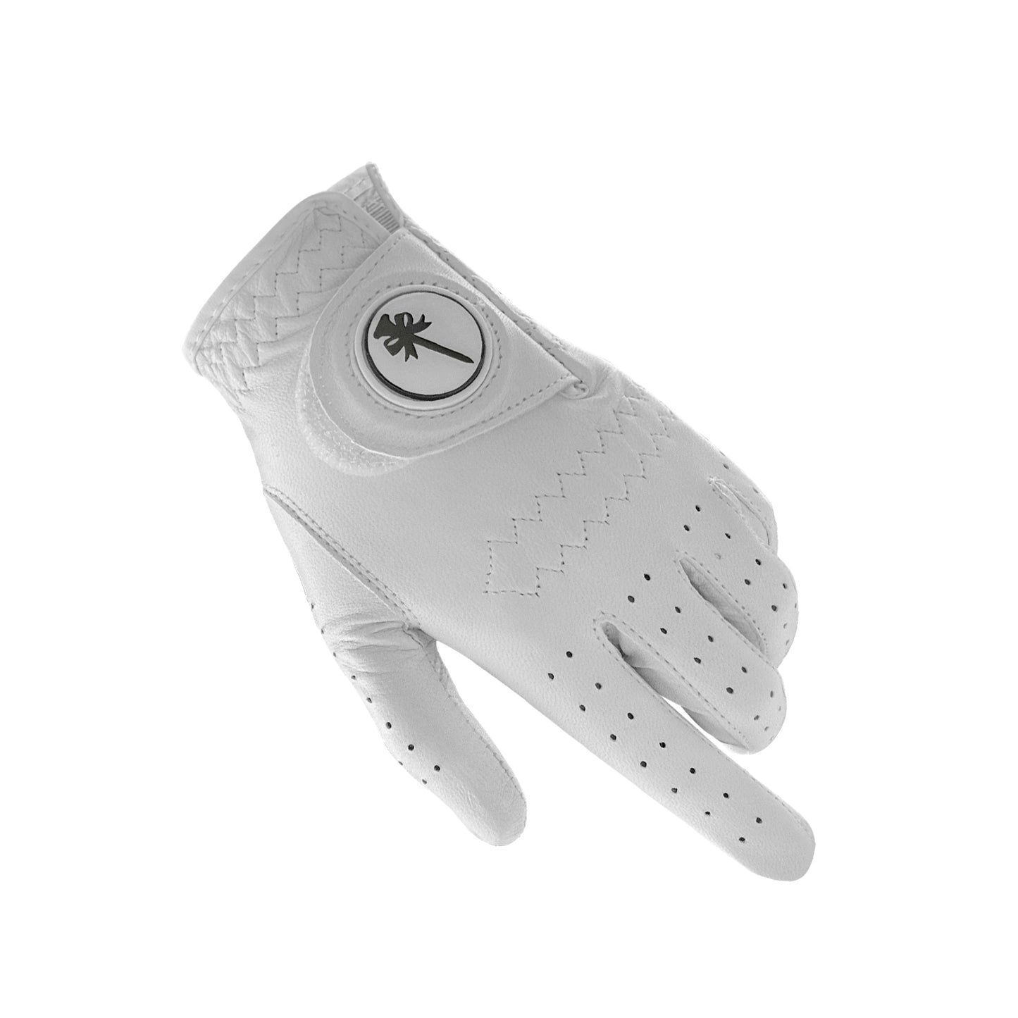 PINKTEE Golf Glove Women Left Hand Cabretta Leather with Ball Marker Adjustable Full Finger Fit Size S M L XL