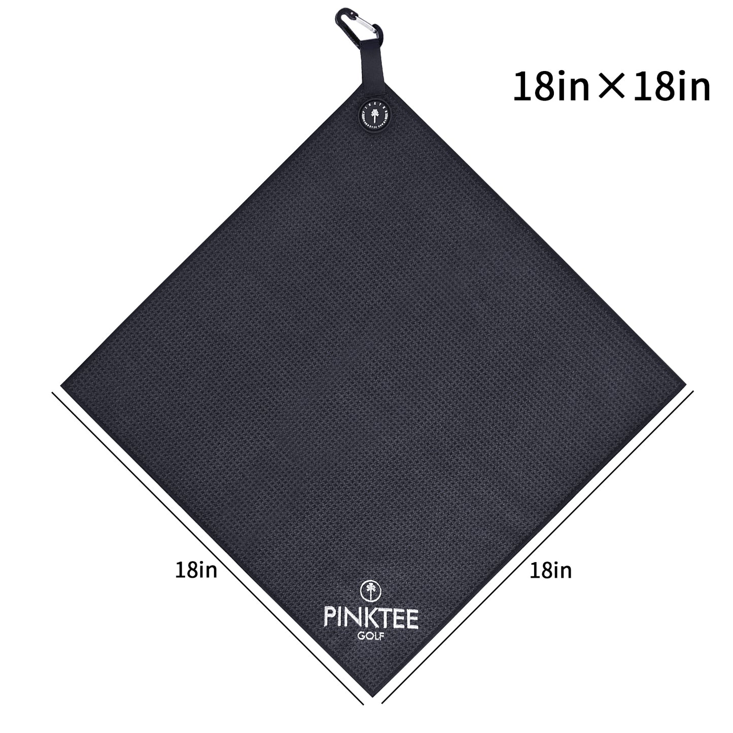 Magnetic Golf Towel, Black 18x18'' Microfiber Golf Towel Golf Gifts for Men Women