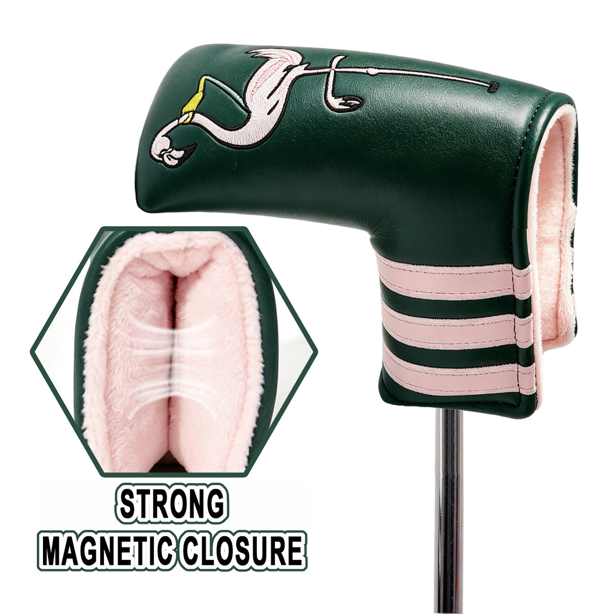 Golf Golf Club Headcover, Premium Embroidery PU Leather Blade Mallet Putter
