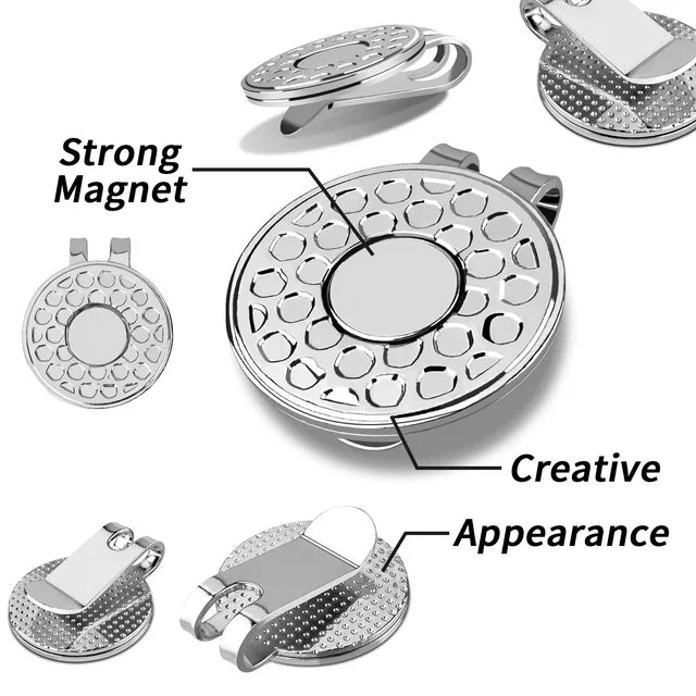 PINKTEE Golf Ball Marker with Hat Clip Sets Removable Attaches Golf Gift for Women Golfer Professional Golf Training Aids Accessories,3 Pieces