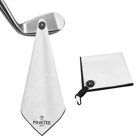 Magnetic Golf Towel, White 18x18'' Microfiber Golf Towel Golf Gifts for Men Women Strong Hold to Golf Carts or Clubs