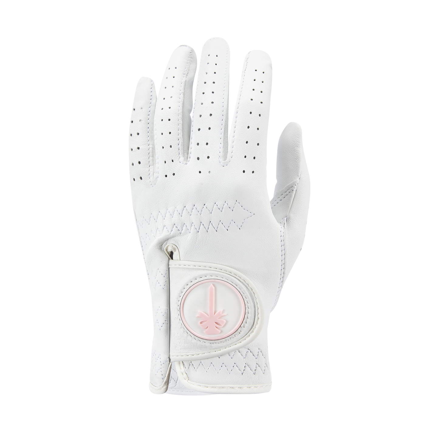 PINKTEE Women's Golf Glove Cabretta Leather Left Hand with Enhanced Grip Ladies Soft Pink Glove Fit Size Small Medium Large XL