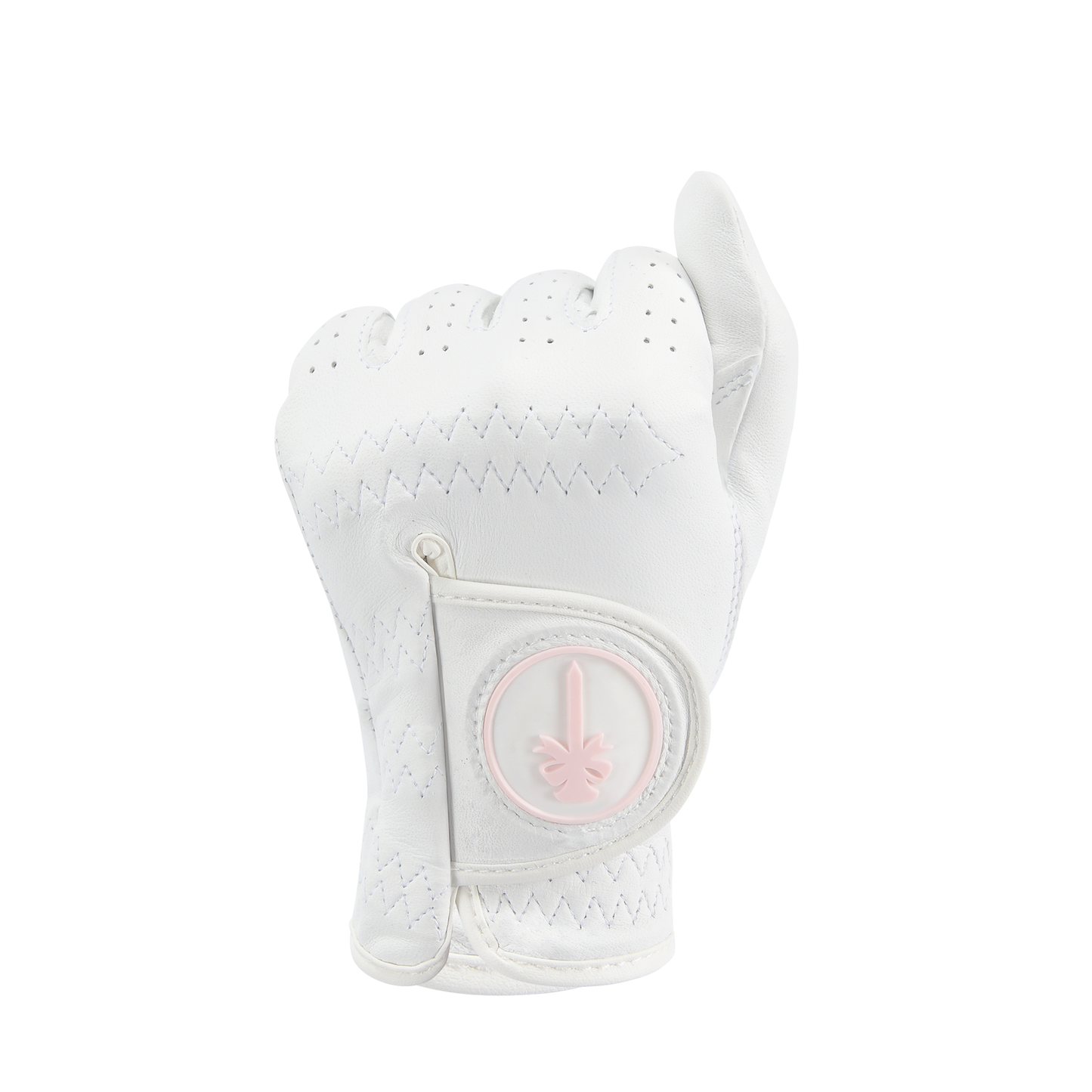 PINKTEE Women's Golf Glove Cabretta Leather Left Hand with Enhanced Grip Ladies Soft Pink Glove Fit Size Small Medium Large XL