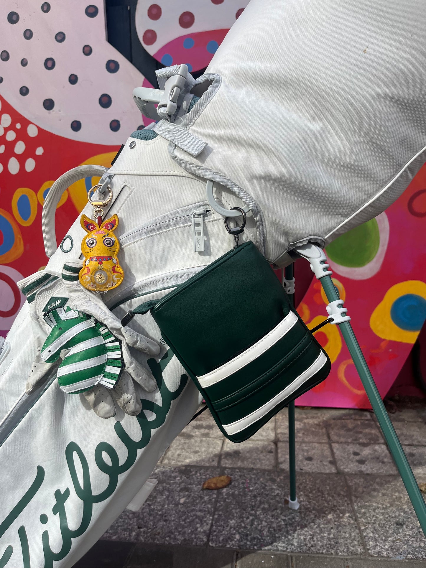 Golf Valuables Pouch with Zipper Leather Golf Tee Bag Waterproof for Men and Women