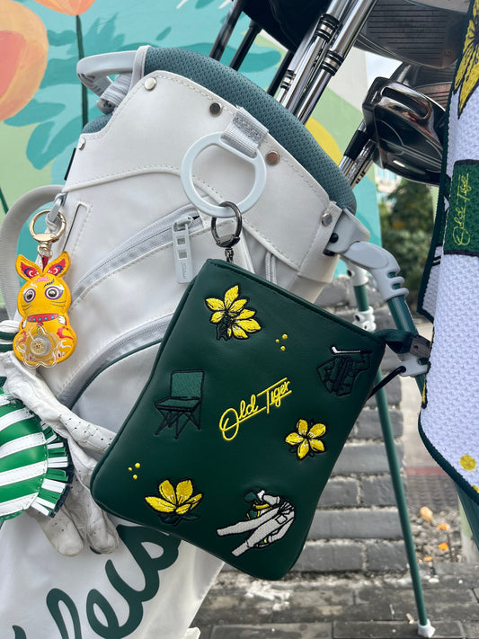 Golf Valuables Pouch with Zipper Leather Golf Tee Bag Waterproof for Men and Women