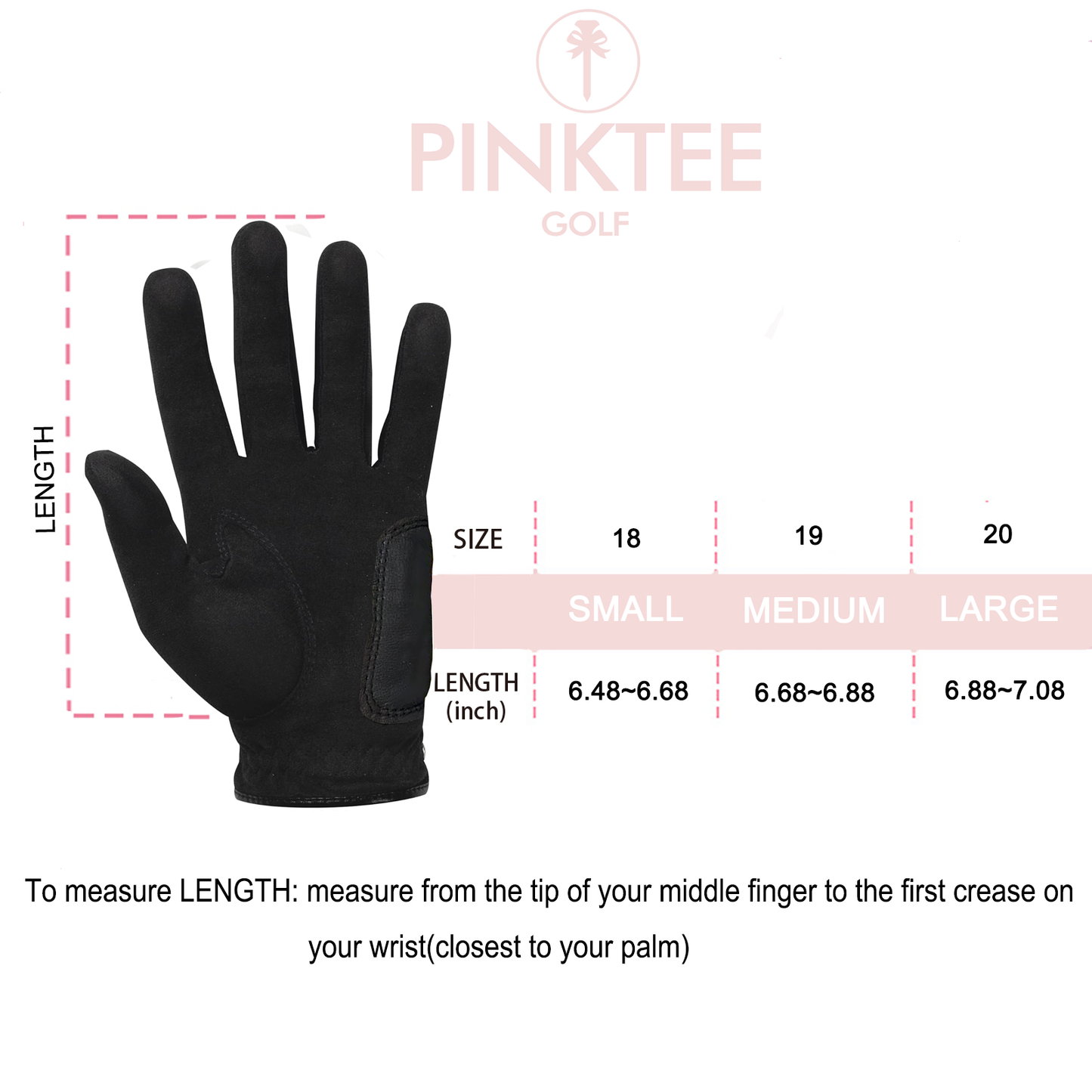 PINKTEE Women's RainGrip Golf Glove Left Hand All Weather Ladies Soft Golf Gloves with Ball Marker