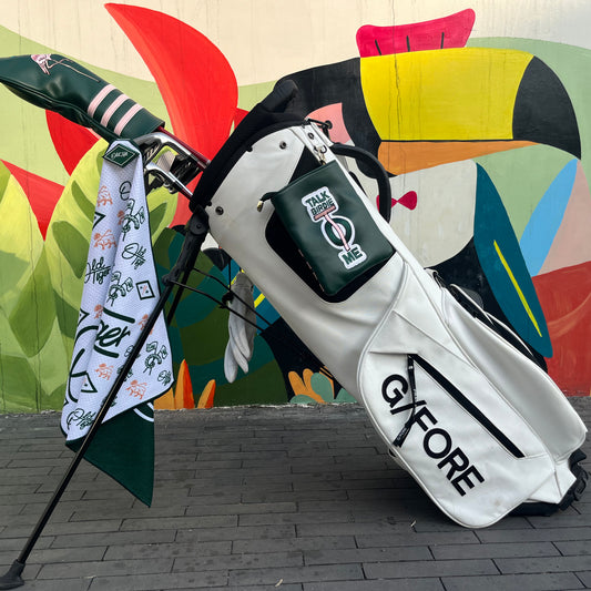 PINKTEE Golf Valuables Pouch Funny Golf Accessories Bag with Zipper Green Leather Golf Tee Pouch for Women